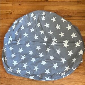 Wekapo Gray Star-Patterned Kids Stuffed Animal Bean Bag Chair